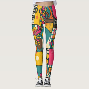 Groove Waves 70er psychedelische Linienmuster Leggings