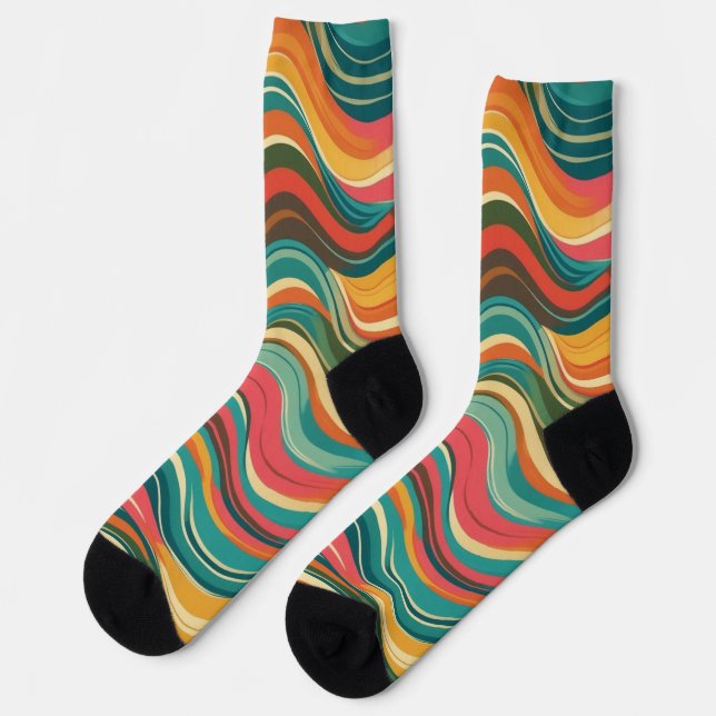 Groove Waves 70s Psychedelic Socken (Linkes Detail)