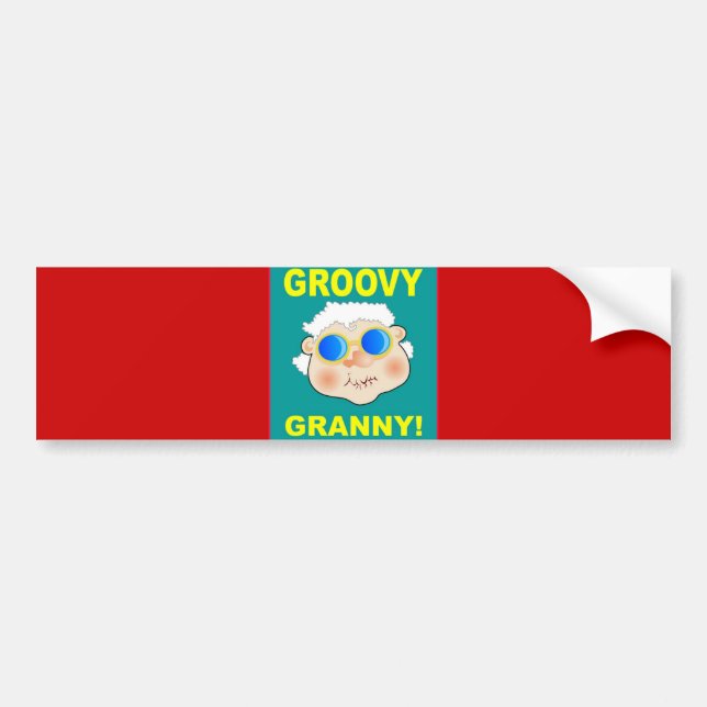 Groovey Granny Cartoon Autoaufkleber (Vorne)