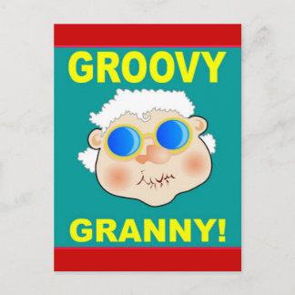Groovey Granny Cartoon Postkarte