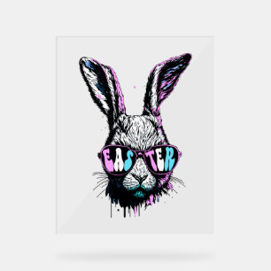 Groovi Rabbit Sonniges Gesicht mit Sonnenbrille Os Acrylschild