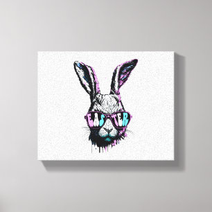 Groovi Rabbit Sonniges Gesicht mit Sonnenbrille Os Leinwanddruck