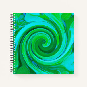 Groovige abstrakte Türkis-Flüssig-Swirling-Malerei Notizbuch