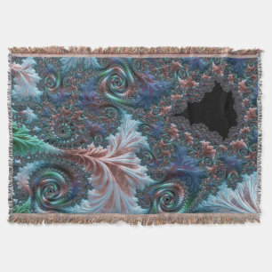 Groovige farbenfrohe Boho-Hippie-Mandelbrot-Frakta Decke