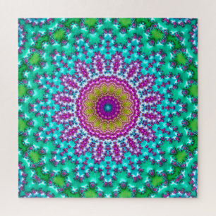Groovige farbenfrohe Juwel-Ton-Boho-Fraktal-Mandal