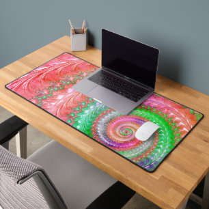 Groovige farbenfrohe Spirale digitale abstrakte Fr Schreibtischunterlage