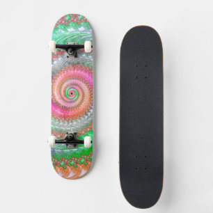 Groovige farbenfrohe Spirale digitale abstrakte Fr Skateboard