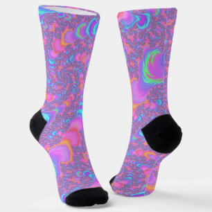 Groovige Farbige Fluoreszierende Trippy-Spiral-Fra Socken