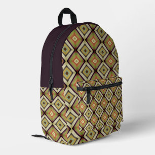Groovige geometrische warme Töne Bedruckter Rucksack