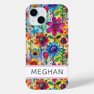 Groovige Retro-Flower-Power-Personalisierung Case-Mate iPhone Hülle