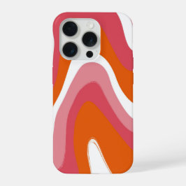 Grooviger Spaß Bunter Orange und Rosa Strudel iPhone 15 Pro Hülle
