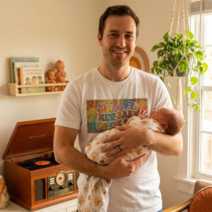 Grooviges neues Baby auf dem Weg Retro-Sonnenschei T-Shirt
