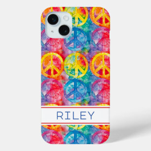 Grooviges Retro-Hippie-Friedenszeichen Personalisi Case-Mate iPhone Hülle