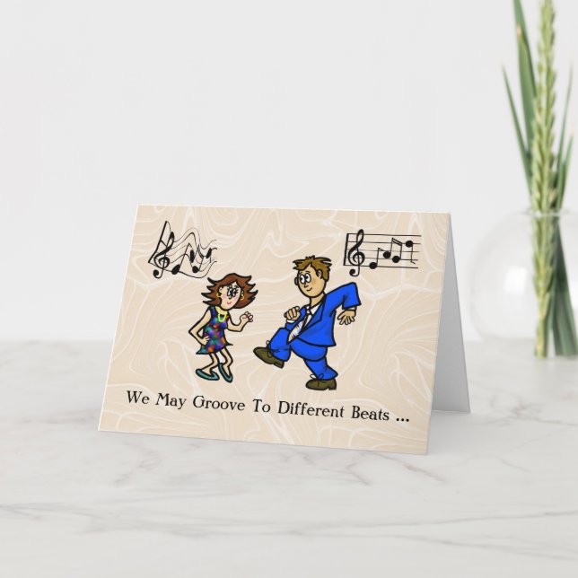 Groovin' Dancing Couple Romance Card Karte (Vorderseite)