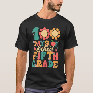 Groovy 100 Days of School 5th Grade Teacher Stud T-Shirt