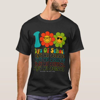 Groovy 100 Days of School Student Lehrer Kinder Hi T-Shirt