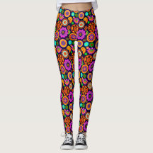 Groovy 1960er Jahre Inspirierte Blume und Medallio