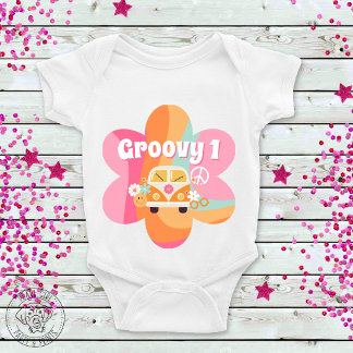 Groovy 1. Geburtstag Baby T-shirt