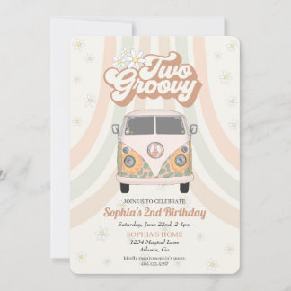 Groovy 2. Geburtstag, 70er Retro-Themeneinladung