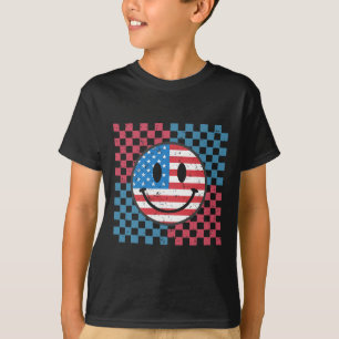 Groovy 4. Juli Smiley Gesicht USA-Flagge Freiheit T-Shirt