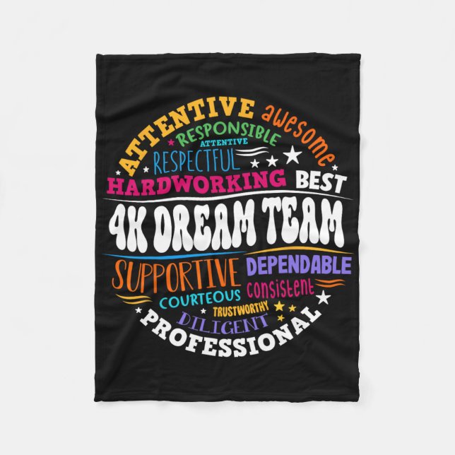 Groovy 4k Dream Team Kindergarten Kinder E Fleecedecke (Vorderseite)