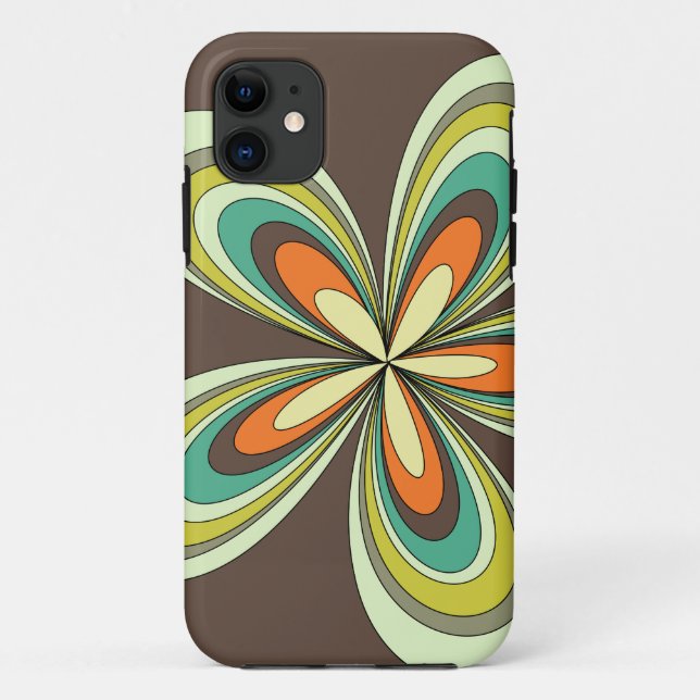 Groovy 60er 70er Hippie Blume Brown Retro Daisy Case-Mate iPhone Hülle (Rückseite)