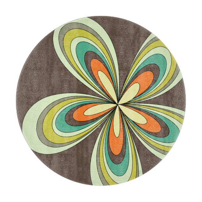 Groovy 60er 70er Hippie Blume Brown Retro Daisy Schneidebrett (Vorderseite)