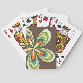 Groovy 60er 70er Hippie Blume Brown Retro Daisy Spielkarten
