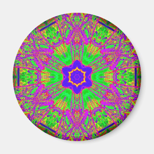 Groovy, 6 Punkte blauer Stern Magnet (Vorne)