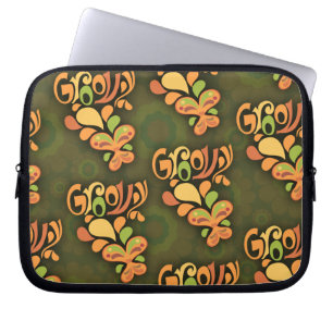 Groovy 6ties Butterflies Muster Retro Design Laptopschutzhülle
