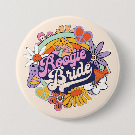 Groovy 70er Bachelorette Boogie Bride ID929 Button