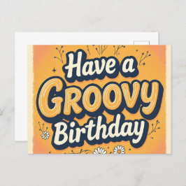 Groovy 70er Birthday Card Postkarte