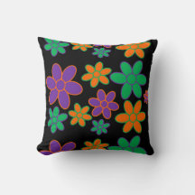 Groovy 70er Blume Stilkissen