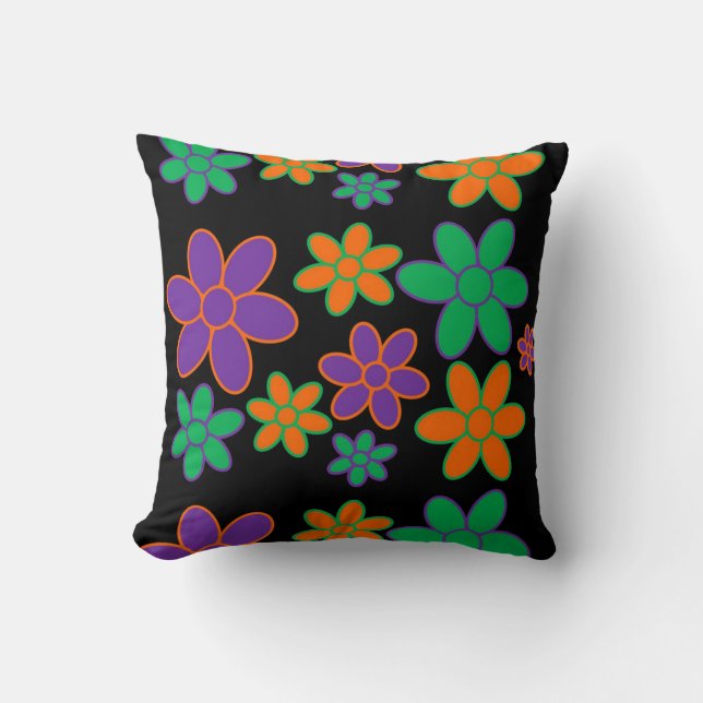 Groovy 70er Blume Stilkissen Kissen (Vorderseite)