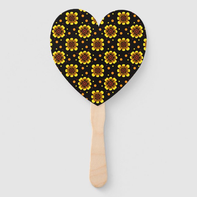 Groovy 70er Daisy Flower Power Muster Fächer (Vorderseite)