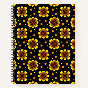 Groovy 70er Daisy Flower Power Muster Notizbuch