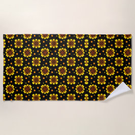 Groovy 70er Daisy Flower Power Muster Strandtuch