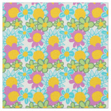 Groovy 70er Floral Fabric