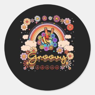 Groovy 70er Gefärbte Krawatte Vintag 70er Retro Bl Runder Aufkleber