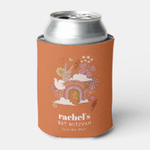 Groovy 70er Hippie Peace Orange Bat Mitzvah Custom