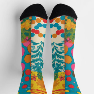 Groovy 70er Jahre Vibes Retro Muster Socken