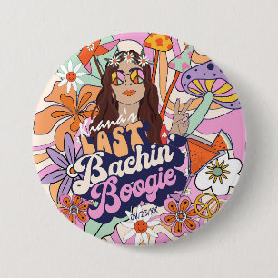 Groovy 70er Junggesellinnen-Abschied Letzter Tanz  Button