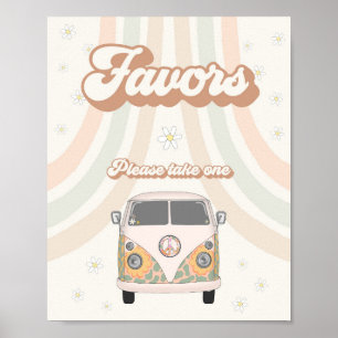Groovy 70er Retro-Favoriten-Zeichen Poster