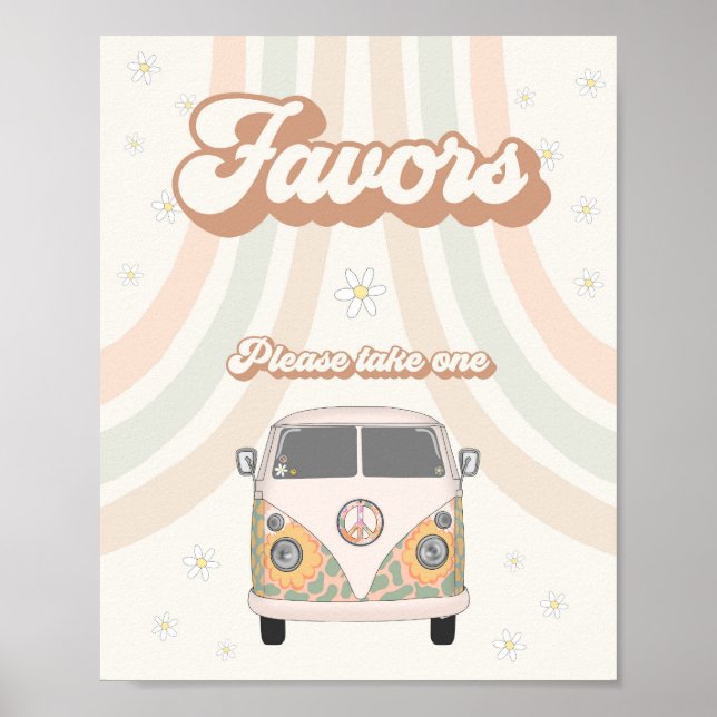 Groovy 70er Retro-Favoriten-Zeichen Poster (Vorne)