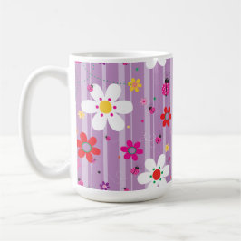 Groovy 70er Retro Hippie Blume Power Ladybug Kaffeetasse