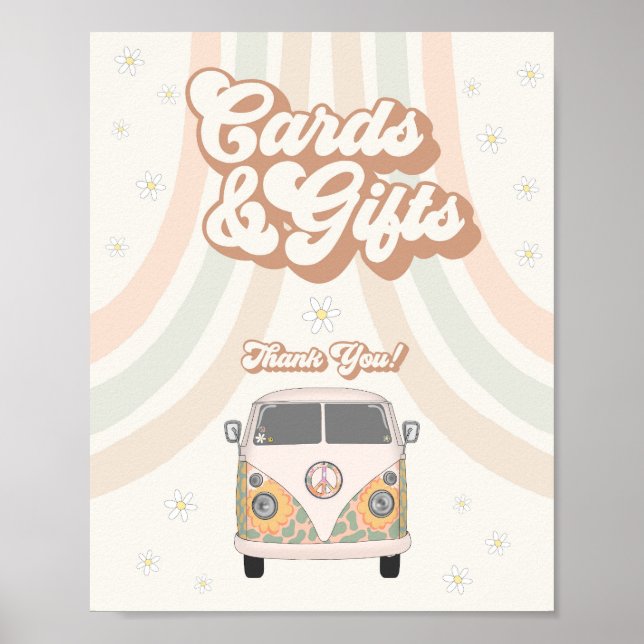 Groovy 70er Retrokarten und Geschenkzeichen Poster (Vorne)