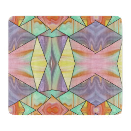 Groovy 70er Rosa lila und aquamarines Marmormuster Schneidebrett
