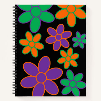 Groovy 70er Style Blume Spiral Notebook Notizbuch