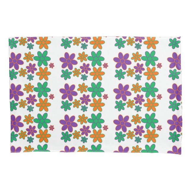 Groovy 70er Style Blume Tissue Paper Kissenbezug (Vorderseite)