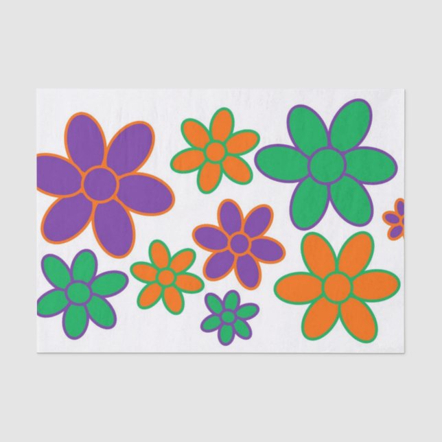Groovy 70er Style Blume Tissue Paper Seidenpapier (Vorderseite)